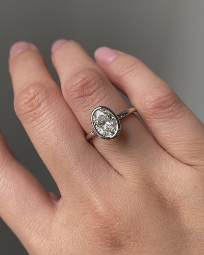 1.20 CT Oval Cut Diamond Ring, Bezel Set Engagement Ring, Minimalist Solitaire Ring, Modern Gold Ring, Dainty Bridal Ring