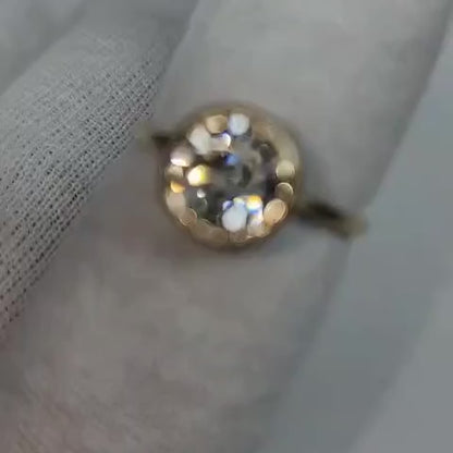 1.20 Carat Round Cut Lab Grown Diamond Ring, Bezel Set Engagement Ring, 14K Gold Minimalist Solitaire Ring, Modern Bridal Ring, Gift for Her